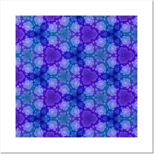 Blue & Purple Damask Wallpaper Design Posters and Art